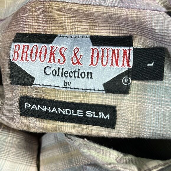 Brooks and Dunn collection western long sleeve Large pearl snap buttons plum - Picture 6 of 7